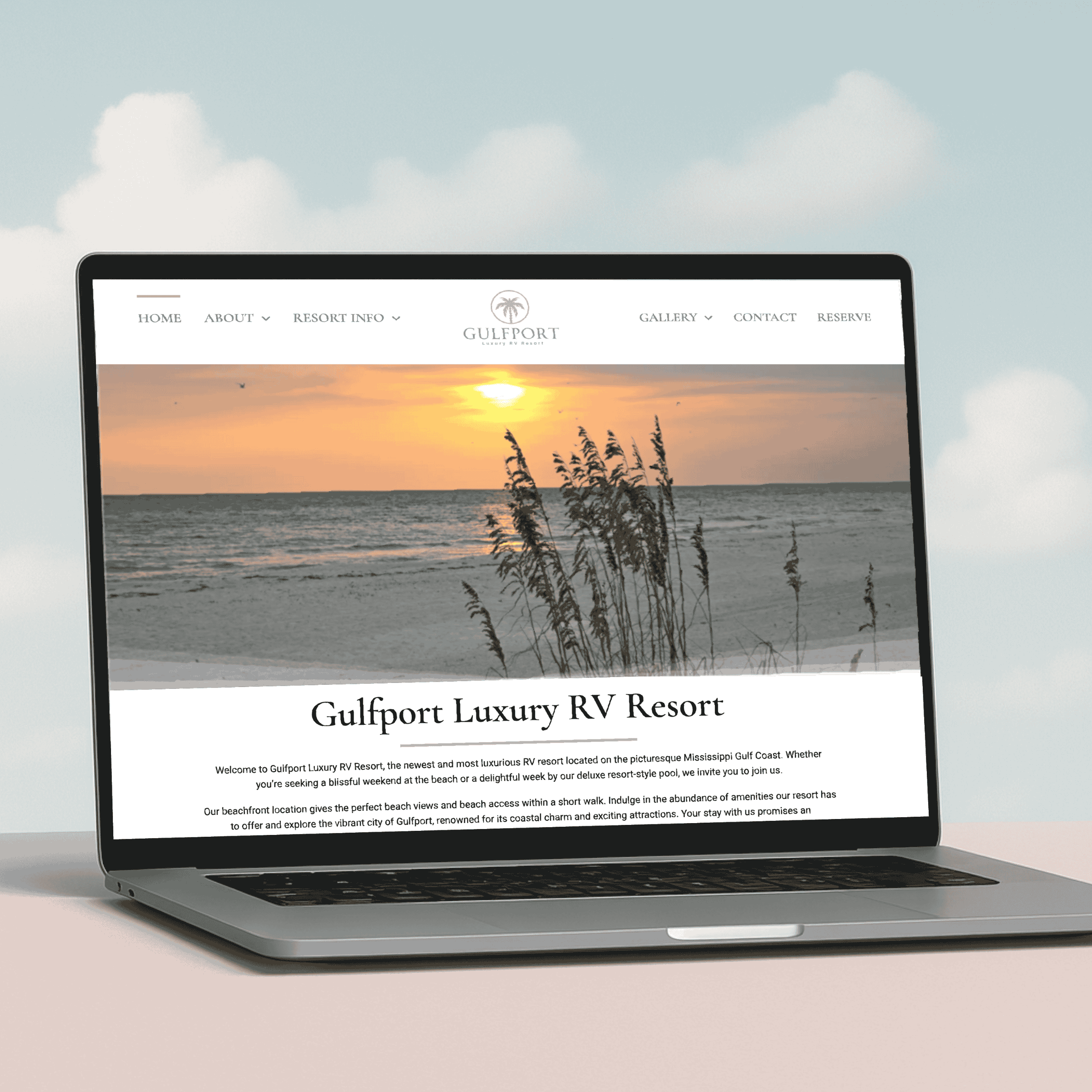 Preview of the Gulfport Luxury RV Resort website redesign