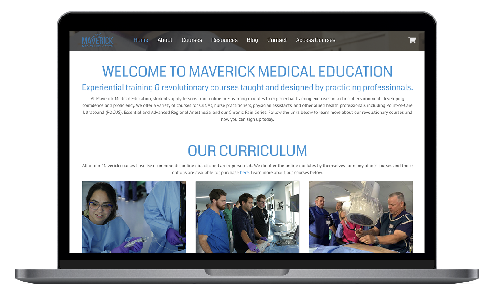 Maverick Medical Education original website homepage preview