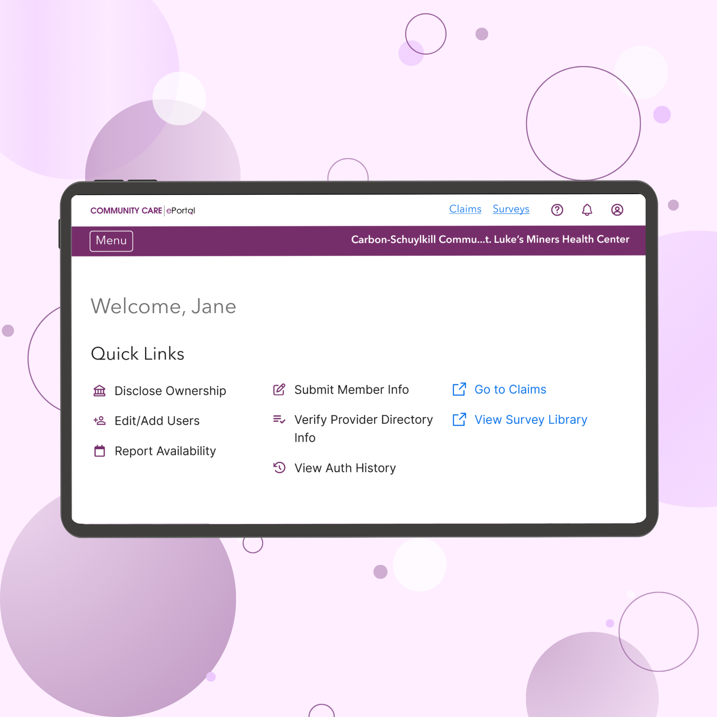 Preview of the CCBH ePortal redesign